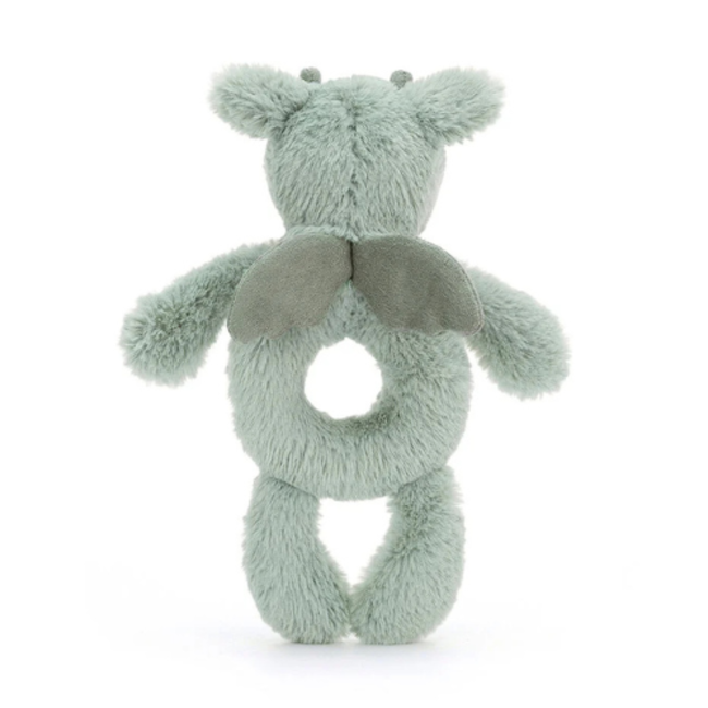 Jellycat Bashful Dragon (draak) Ring Rattle, 18 cm