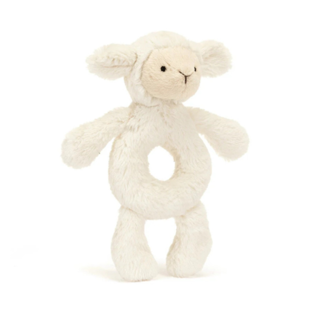 Jellycat Bashful Lamb (lam) Ring Rattle, 18 cm