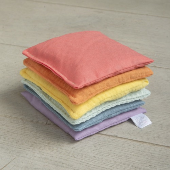 Little Botanic label Sensorische pittenzakjes - Pastel - 6 stuks