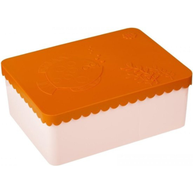 Blafre lunch box 3 compartimenten sea life orange+light pink