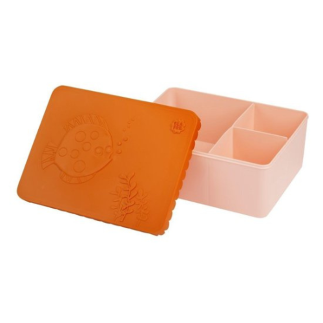 Blafre lunch box 3 compartimenten sea life orange+light pink