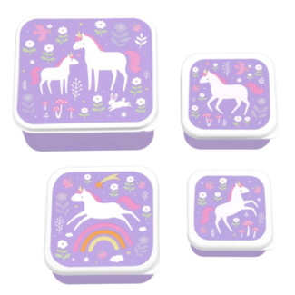Little Lovely Company Lunch & snack box set: Unicorn Dreams