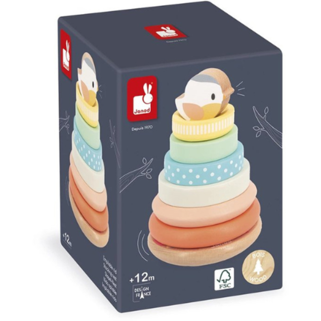 Janod Janod Pure - Stapeltoren Vogeltje