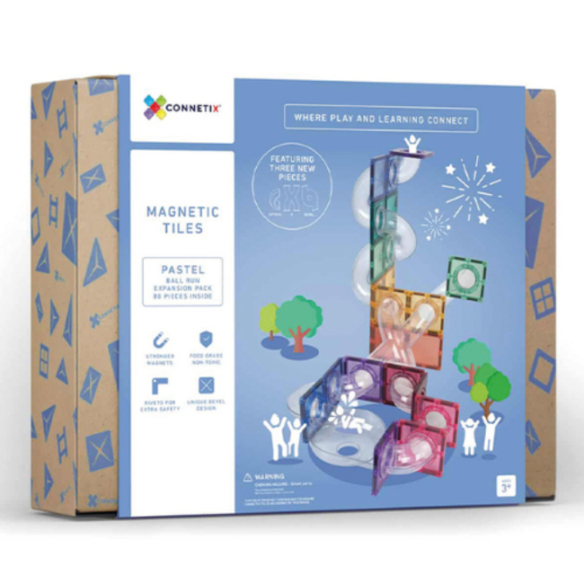Connetix Magnetisch bouwset - Pastel Knikkerbaan uitbreiding (Pastel Ball Run Expansion Pack 80 pc)