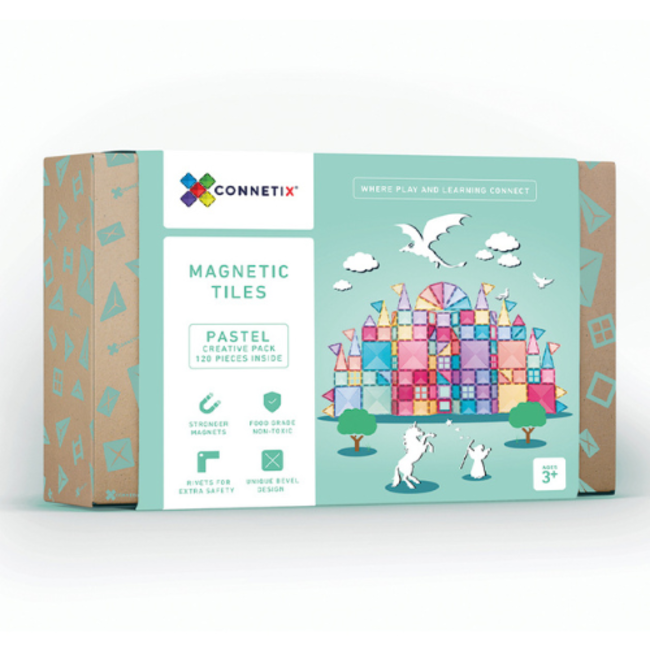 Connetix Magnetisch bouwset, Connetix - Pastel Creatieve set  (Pastel Creative pack 120 pc)
