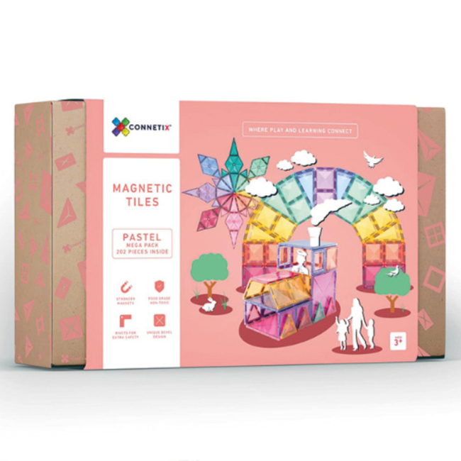 Connetix Magnetisch bouwset, Connetix - Pastel Mega set  (Pastel Mega Pack 202 pc)