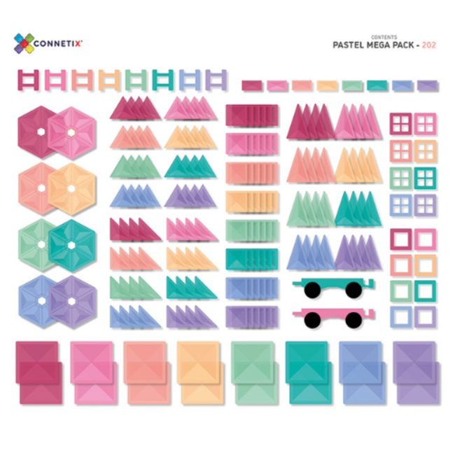 Connetix Magnetisch bouwset - Pastel Mega set  (Pastel Mega Pack 202 pc)