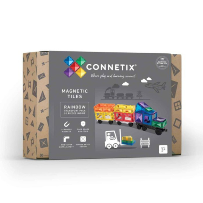 Connetix Magnetisch bouwset, Connetix - Regenboog Transport set  (Rainbow Transport Pack 50 pc)