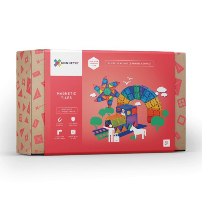 Connetix Magnetisch bouwset, Connetix - Regenboog Mega set 212 stuks (Rainbow Mega Pack 212 pc)