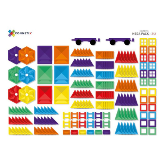 Connetix Magnetisch bouwset - Regenboog Mega set 212 stuks (Rainbow Mega Pack 212 pc)