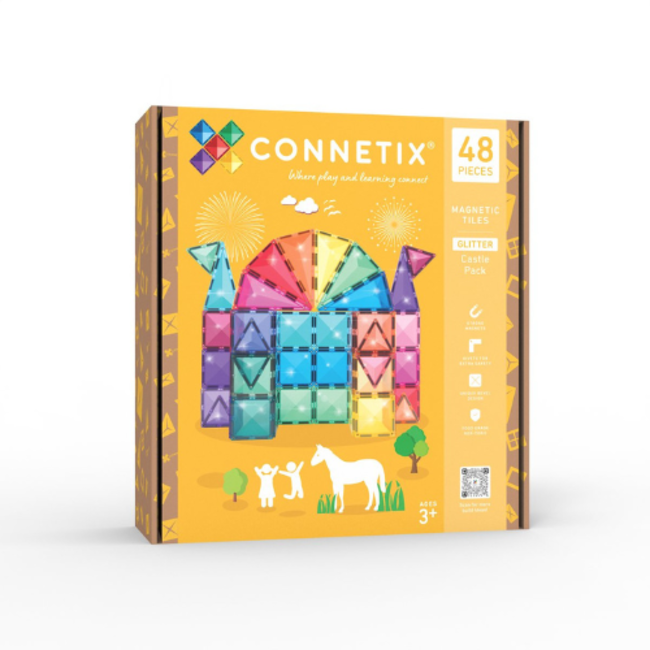 Connetix Connetix Magnetisch bouwset, Connetix Glitter Castle Pack 48 pc (Glitter stenen)