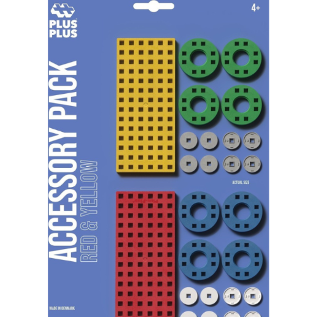 Plus Plus Plus plus, Bouwplaat geel/rood klein en wielen Plus-Plus: 26 stuks