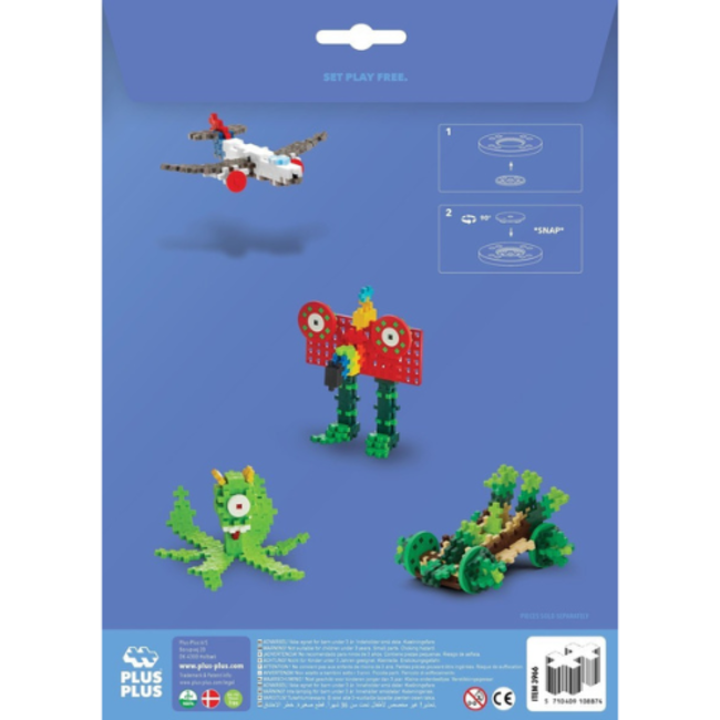 Plus Plus Bouwplaat geel/rood klein en wielen: 26 stuks