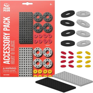 Plus Plus Plus plus, Bouwplaat grijs/zwart klein en wielen Plus-Plus: 26 stuks