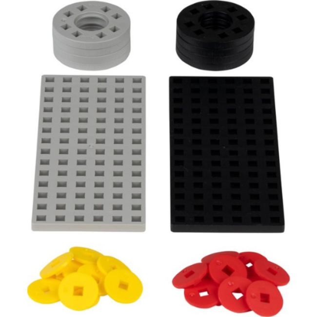 Plus Plus Bouwplaat grijs/zwart klein en wielen: 26 stuks