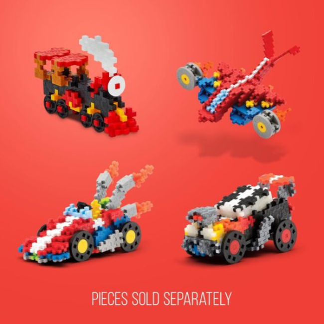 Plus Plus Bouwplaat grijs/zwart klein en wielen: 26 stuks