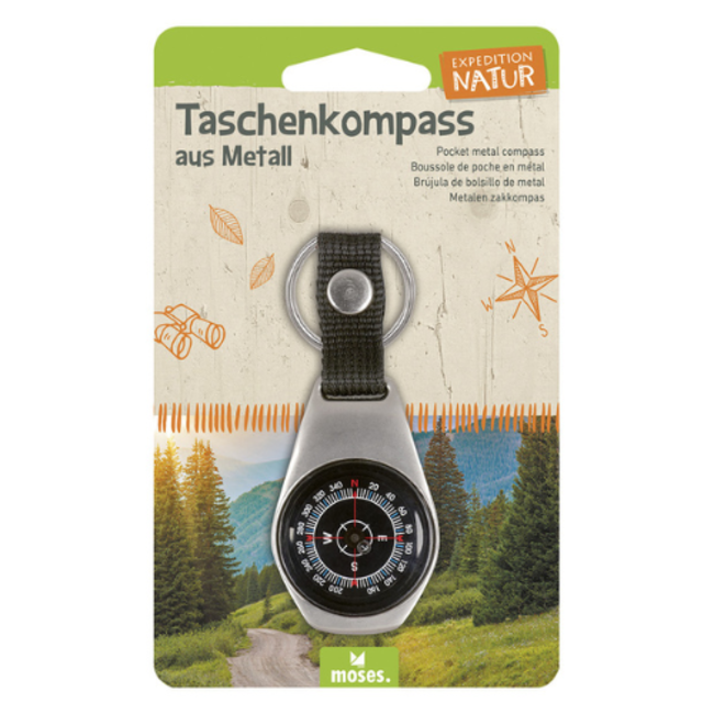Expeditie natuur zakkompas met sleutelring