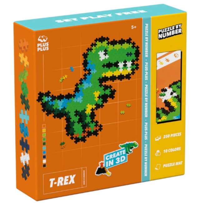 Plus Plus Puzzle By Number Dino 250pcs