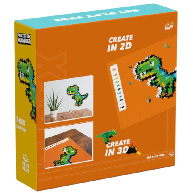 Plus Plus Puzzle By Number Dino 250pcs