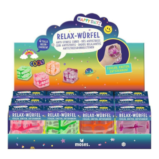 moses. Verlag Happy Day relax dobbelsteen neon 4 assorti