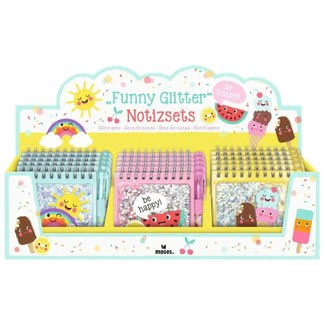 Notitieblokje met pen - Be happy, assorti