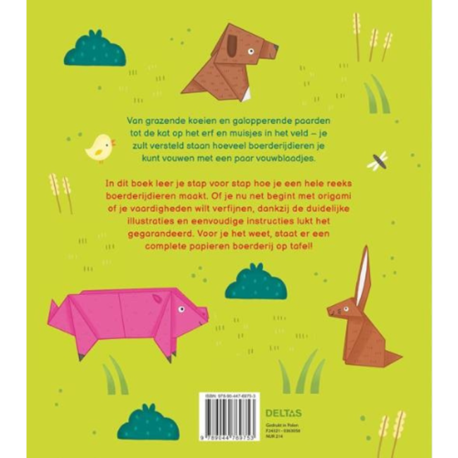 Deltas Origami dieren van de boerderij
