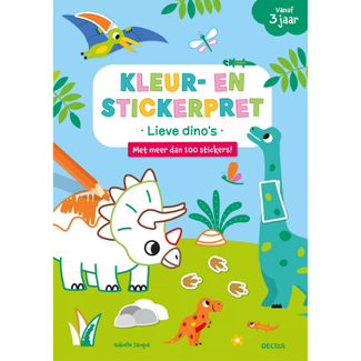 Deltas Kleur- en stickerpret - Lieve dino's (vanaf 3 jaar)