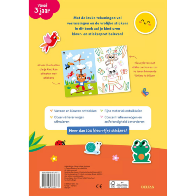 Deltas Kleur- en stickerpret - Vrolijke dieren (vanaf 3 jaar)
