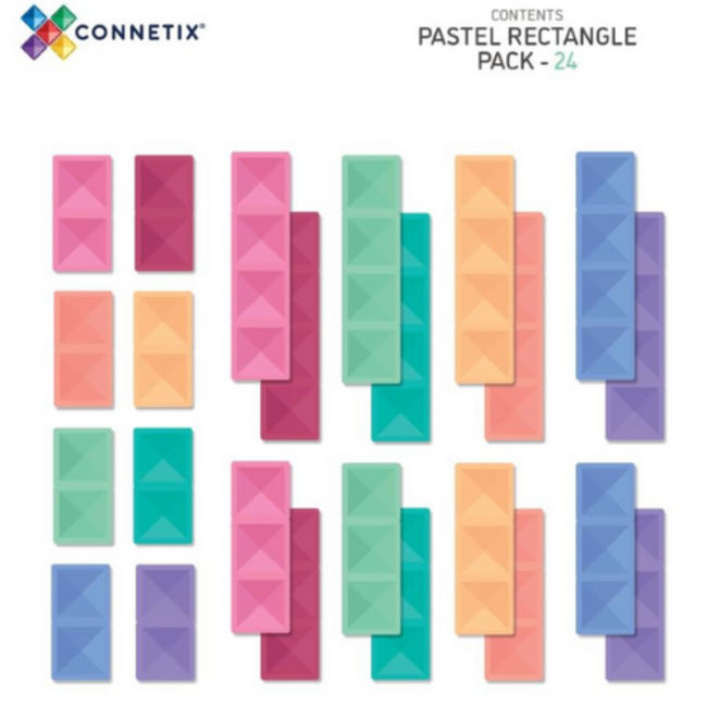 Connetix Magnetisch bouwset, Connetix - Pastel Rechthoeken (Pastel Rectangle Pack 24 pc)