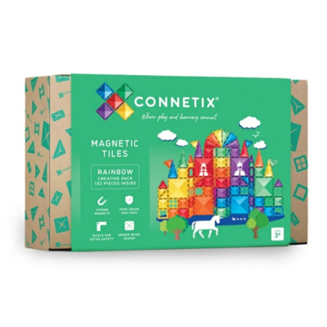 Connetix Magnetisch bouwset, Connetix - Regenboog Basisset 102 stuks  (Rainbow Creative Pack 102 pc)
