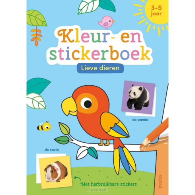 Deltas Lieve dieren kleur- en stickerboek (3-5 j.)