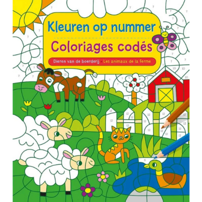 Deltas Dieren van de boerderij - Kleuren op nummer
