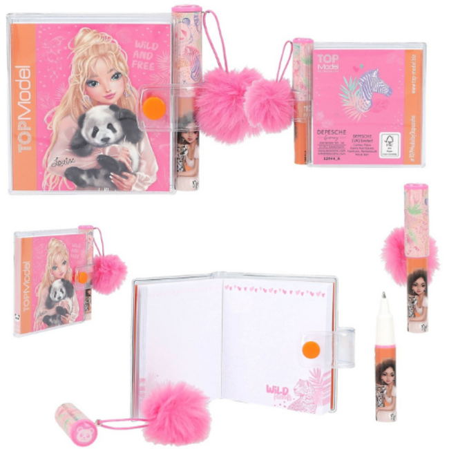TOPModel TOPModel - Mini schrijfblok met pen WILD