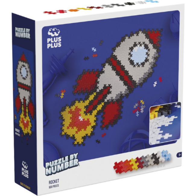 Plus Plus Puzzle By Number Rocket 500pcs