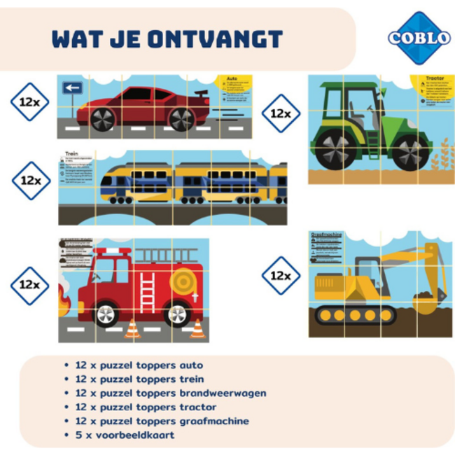 Coblo Magnetisch Bouwset, Bouw speelgoed Coblo - Toppers Transport 60 stuks