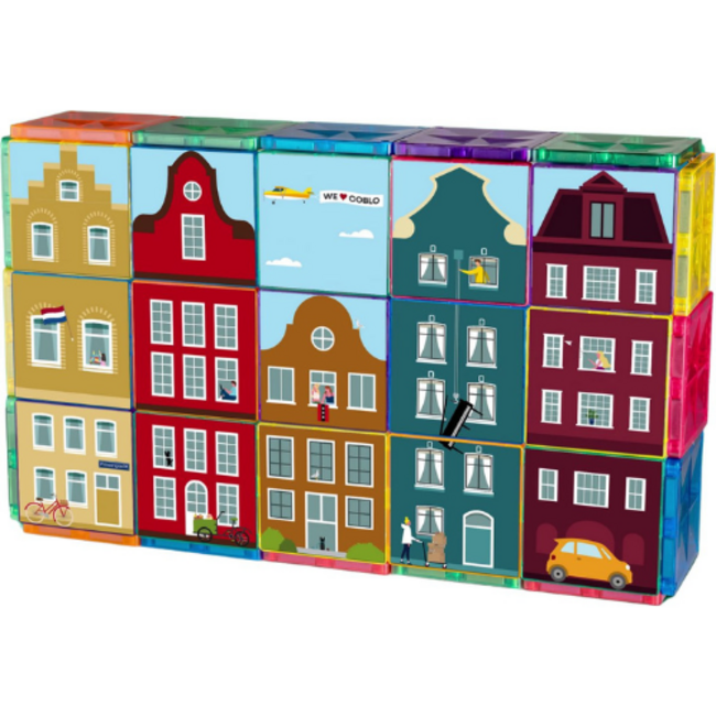 Coblo Magnetisch Bouwset, Bouw speelgoed - Toppers Little Amsterdam 60 stuks