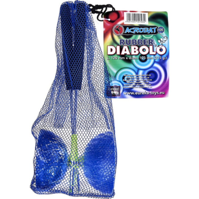Acrobat Acrobat - Set 105 Rubber diabolo - Blauw + aluminium handstokken