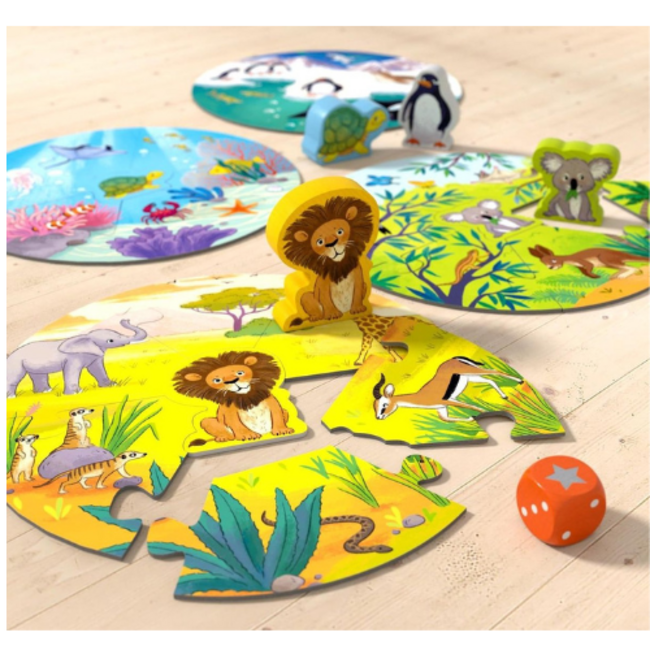 HABA Game meets Puzzle - Waar wonen de leeuw en zijn dierenvriendjes?