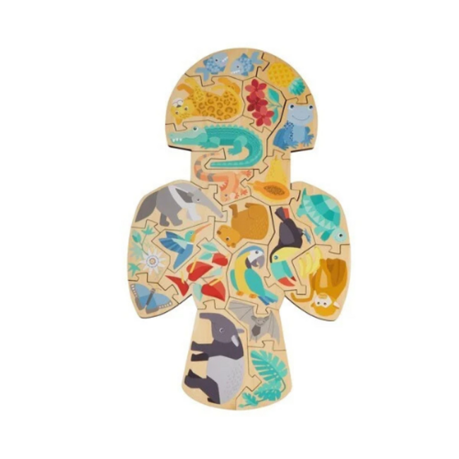 HABA Houten puzzel 2 in 1 - Papegaai