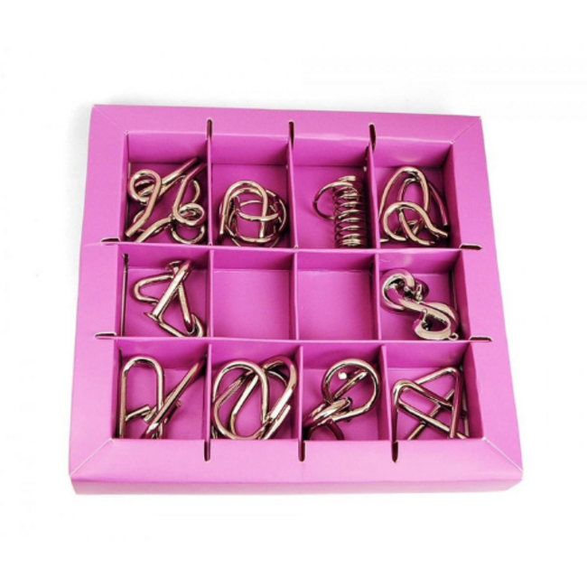 Eureka Metalen Puzzelset - 10 Metalen puzzels set - Paars