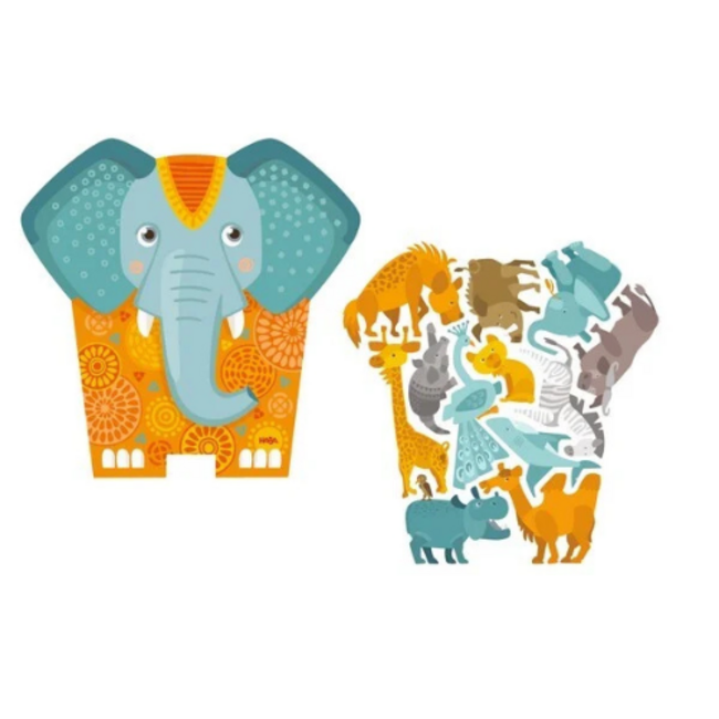 HABA Houten puzzel 2 in 1 - Olifant