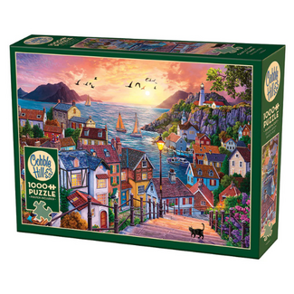Cobble Hill Cobble Hill Puzzle 1000 stukjes - Kuststad bij zonsondergang Cobble Hill Cobble Hill Puzzle 1000 stukjes - Kuststad bij zonsondergang