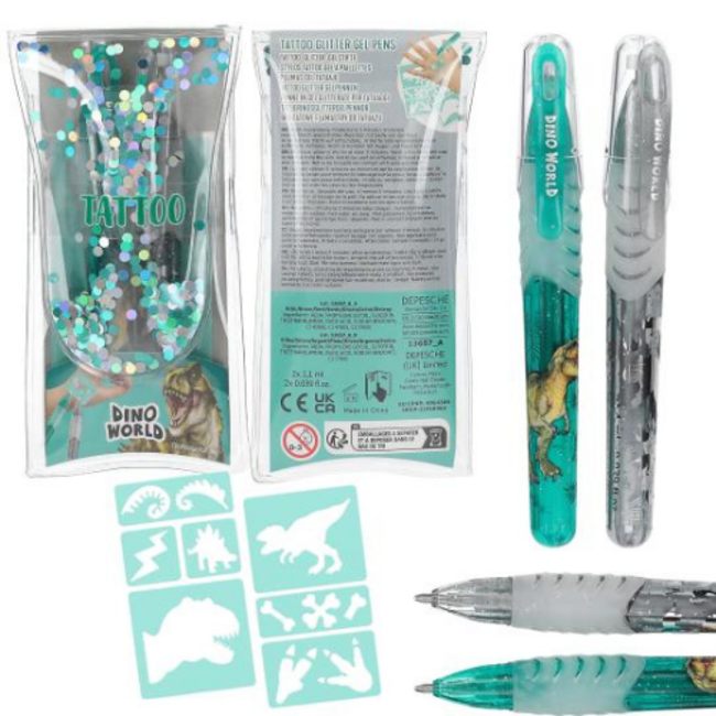TOPModel Dino world - Tattoo glitter gelpen