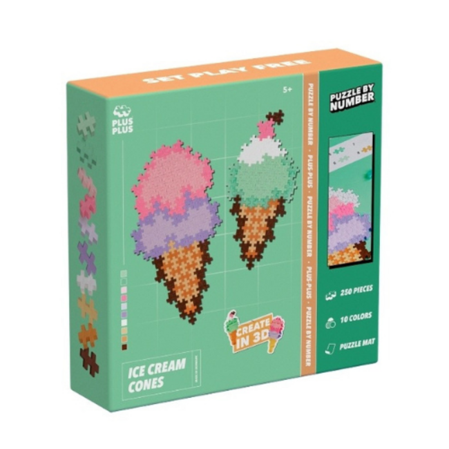 Plus Plus Puzzle By Number Ice Cream Cones 250pcs