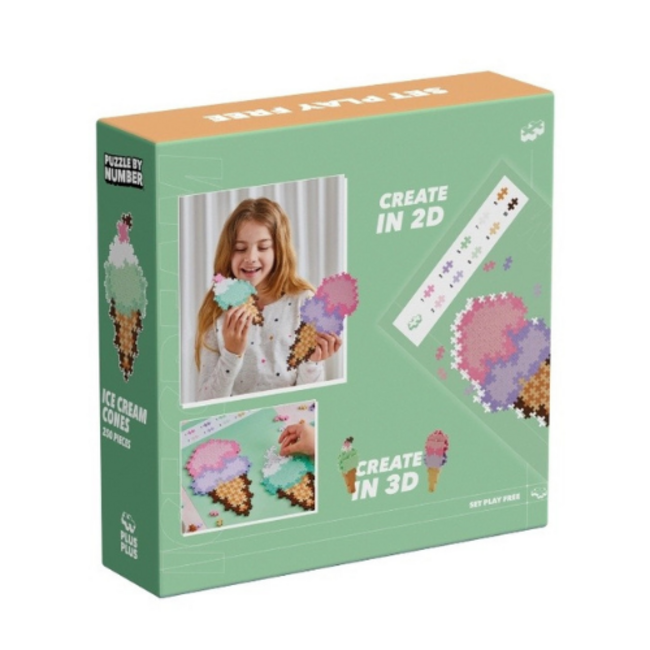 Plus Plus Puzzle By Number Ice Cream Cones 250pcs