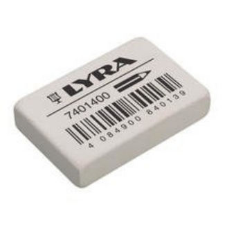Lyra ERASER INDIA RUBBER WHITE BOX K40