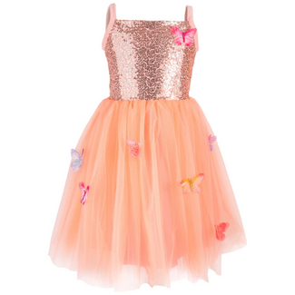 Great Pretenders Vlinderjurk, perzikkleurig, maat US 3-4