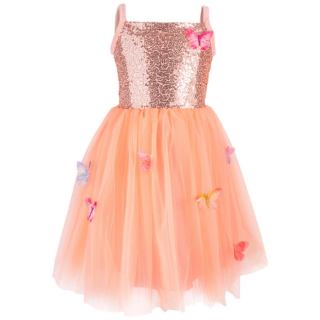 Great Pretenders Vlinderjurk, perzikkleurig, maat US 3-4