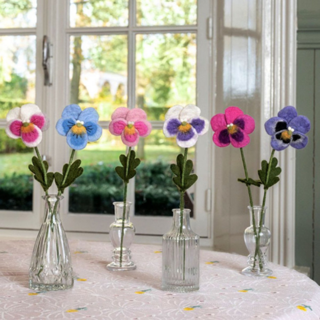 Sjaal met Verhaal Vilten Bloemen - Viooltje