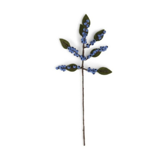 Sjaal met Verhaal Bloem: Tak Bes Blauw